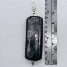 Load image into Gallery viewer, Hypersthene, Flat Rounded Rectangle Dangle Pendant| 2 1/2 ' Long | Black/Silver|