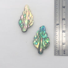 Load image into Gallery viewer, Two Beads of Shimmering Abalone Leaf Pendant Beads 004326A