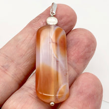 Load image into Gallery viewer, Red Orange Sardonyx Pendant with Sterling Silver Accent Bead | 2 1/4" Long |