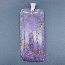 Load image into Gallery viewer, Natural Purple Lepidolite Large Rectangular Sterling Silver Pendant | 2 3/4" |