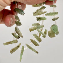 Load image into Gallery viewer, Kyanite Natural Crystal Pendant Bead Strand | 15x4x6 to 32x3x7mm| Green | 40 Bd|