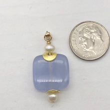 Load image into Gallery viewer, Blue Chalcedony 14K Gold Filled Drop Pendant | 1 3/8" Long |