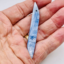 Load image into Gallery viewer, Kyanite 8.8g Spear Pendant Bead | 80x10x4mm | Blue Silver | 1 Bead |