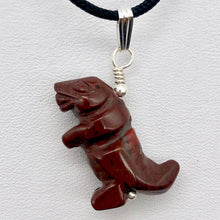 Load image into Gallery viewer, Red Jasper T- Rex Pendant Necklace|Semi Precious Stone Jewelry| Silver Pendant | - PremiumBead Alternate Image 5