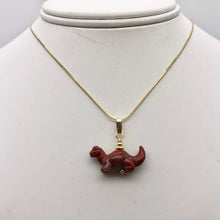 Load image into Gallery viewer, Brecciated Jasper Diplodocus Dinosaur with 14K Gold Filled Pendant 509259BJG - PremiumBead Alternate Image 8