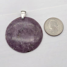 Load image into Gallery viewer, Natural Lepidolite Large Round Sterling Silver Pendant | 45mm | 2 1/16" Long |