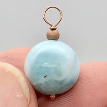 Load image into Gallery viewer, Hemimorphite 14K Rose Gold Filled Round | 1" Long | Blue | 1 Pendant