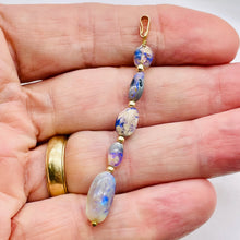 Load image into Gallery viewer, Opal 14K Gold Filled Drop | 2 1/4" Long | Blue Green Fire | 1 Pendant