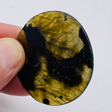 Load image into Gallery viewer, Labradorite Disc Pendant Bead | 45x5mm | Green Black | 1 Bead