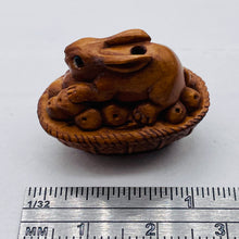 Load image into Gallery viewer, Hoppity Hop Carved Bunny Rabbit Boxwood Ojime/Netsuke Bead
