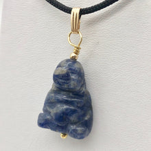 Load image into Gallery viewer, Namaste Hand Carved Sodalite Buddha and 14K Gold Filled Pendant, 1.5" Long - PremiumBead Alternate Image 8