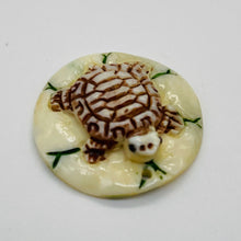 Load image into Gallery viewer, Turtle Round Pendant Bead | 22x6mm | Red White Green | 1 Bead |