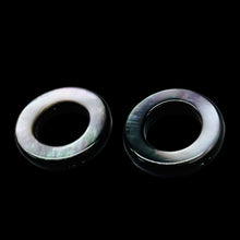 Load image into Gallery viewer, 2 Black Tahitian Mop Shell 18mm Pi Circle Beads 9847