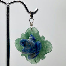 Load image into Gallery viewer, Ribbit Lapis Frog On Aventurine Lily Pad Sterling Silver Pendant | 1 1/4" Long |