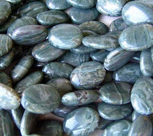 Load image into Gallery viewer, 1 Slate Green Oregon Jasper Oval Pendant Bead 7542 - PremiumBead Alternate Image 2