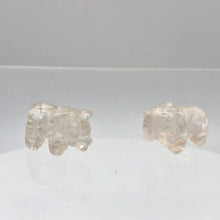 Load image into Gallery viewer, 2 Wild Hand Carved Clear Quartz Elephant Beads | 22.5x21x10mm | Clear - PremiumBead Alternate Image 2