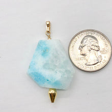 Load image into Gallery viewer, Hemimorphite 14K Gold Filled Carved Pendant | 1 3/4" Long | Blue | 1 Pendant |