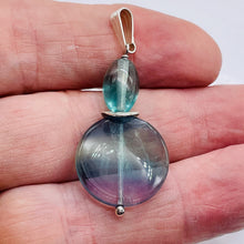 Load image into Gallery viewer, Fluorite Sterling Silver Goddess Dangle Pendant | 2" Long | Blue/Purple | 1 |