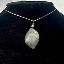 Load image into Gallery viewer, Labradorite Sterling Silver Drop Pendant | 1 7/8" Long | Blue Rainbow |