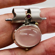 Load image into Gallery viewer, Ruby and Rose QuartzSterling Silver Drop Pendant | 1 1/4" Long | Pink/Red |