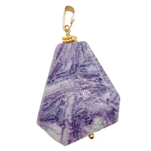 Load image into Gallery viewer, Purple Flower Sodalite 14K Gold Filled Pendant | Purple/White | 2" Long |