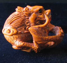 Load image into Gallery viewer, Carved Boxwood Wise Crouching Dragon Ojime/Netsuke Bead - PremiumBead Alternate Image 2