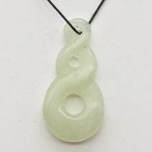 Load image into Gallery viewer, Hand Carved Serpentine Infinity Pendant with Simple Black Cord 10821o - PremiumBead Primary Image 1