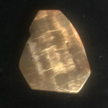 Load image into Gallery viewer, Cracked Fossilized Wood Flat Briolette | 48x40x7mm| Tan/Black| 1 Pendant Bead|