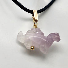 Load image into Gallery viewer, Dinosaur Carved Amethyst Stegosaurus 14Kgf Pendant | 1 inch long | Purple | - PremiumBead Primary Image 1