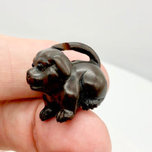 Load image into Gallery viewer, Carved Teak Sharpei Dog Ojime Netsuke Bead | 21x24x20mm | Brown - PremiumBead Primary Image 1