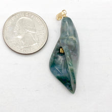 Load image into Gallery viewer, Fancy Jasper Calla Lily 14K Gold Filled Flower Pendant| 1 3/4" Long | Green |