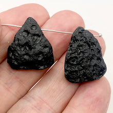 Load image into Gallery viewer, 2 Unique Pendant Size Black Meteor Fragments 11 grams | 29x21x8 to 27x22x8mm | - PremiumBead Alternate Image 3
