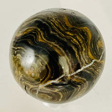 Load image into Gallery viewer, Stromatolite Scry Crystal Round Meditation Sphere | 50mm | Bronze/Black | 1 |