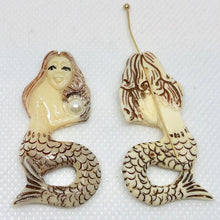 Load image into Gallery viewer, Carved "Brunette" Mermaid W/ Pearl Centerpiece Bead 10802 - PremiumBead Primary Image 1