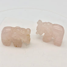 Load image into Gallery viewer, 2 Wild Hand Carved Rose Quartz Elephant Beads | 22x15x9mm | Pink