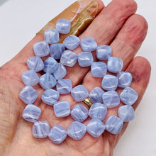 Load image into Gallery viewer, 5 Passion Blue Lace Agate 10x10x4mm Diamond Beads 009374
