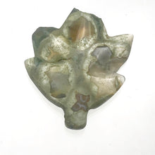 Load image into Gallery viewer, Rhyolite/Rainforest Jasper Leaf | 38x30x5mm to 32x25x4mm | Green Tan | 2 Beads