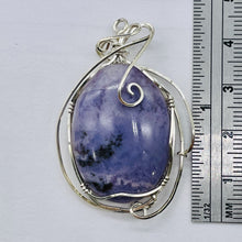 Load image into Gallery viewer, Lavender Agate Sterling Silver Wire-wrap Oval Pendant | 2 3/4" Long | Purple |