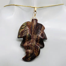 Load image into Gallery viewer, Carved Brecciated Jasper Leaf & 14Kgf Pendant 509416C