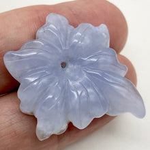 Load image into Gallery viewer, 35.5cts Exquisitely Hand Carved Blue Chalcedony Flower Pendant Bead - PremiumBead Alternate Image 3