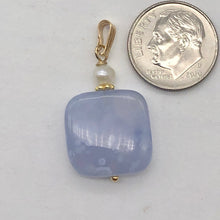 Load image into Gallery viewer, Blue Chalcedony 14K Gold Filled Drop Pendant | 1 1/4" Long |