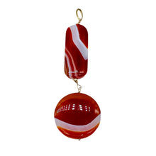 Load image into Gallery viewer, Sardonyx Large Round and Rectangle Pendant| 3 1/2" Long | Red/Orange/White |