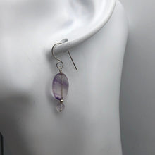 Load image into Gallery viewer, Enchanting Fluorite 15x10mm Bead Dangle Silver Earrings! | 1 3/8" Long |