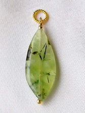 Load image into Gallery viewer, Mint! Green Prehnite Tapered Oval 22K Vermeil Pendant! 503143C - PremiumBead Alternate Image 2