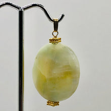 Load image into Gallery viewer, Hemimorphite 14K Gold Filled Disc Dangle Pendant | 1 3/4" Long | Aqua/Lemon |