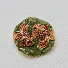 Load image into Gallery viewer, Koi Goldfish Waterbuffalo Carved Bone Button 9700Ds - PremiumBead Alternate Image 2
