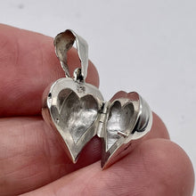 Load image into Gallery viewer, Sterling Silver Puffy Heart Photo Pendant | 1" Long | Silver | 1 Pendant |