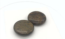Load and play video in Gallery viewer, Shimmering Bronzite Coin Pendant Beads | 25x7mm | Bronze | Coin | 2 Beads |