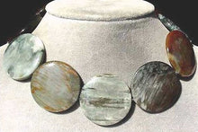 Load image into Gallery viewer, Cat's Eye Chrysoberyl Quartz Flat 35x5mm Disc Bead Strand 105615 - PremiumBead Primary Image 1