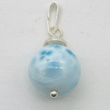Load image into Gallery viewer, Larimar Sterling Silver Pendant Round | 1" Long | Blue | 1 Pendant |
